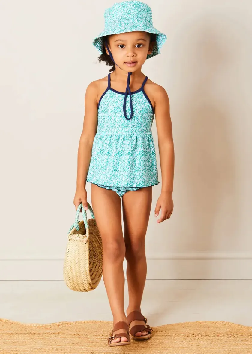 Hats | Swimwear | Pepa London Adelaide Floral Beach Hat in Green (S-M)