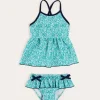 Swimwear | Swimwear | Pepa London Adelaide Floral Bow Detail Two Piece Swimsuit in Green (2-10yrs)