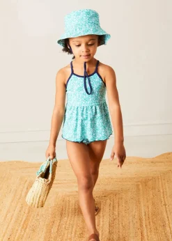 Swimwear | Swimwear | Pepa London Adelaide Floral Bow Detail Two Piece Swimsuit in Green (2-10yrs)