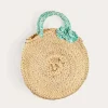 Swimwear | Swimwear | Pepa London Adelaide Floral Detail Raffia Bag in Green