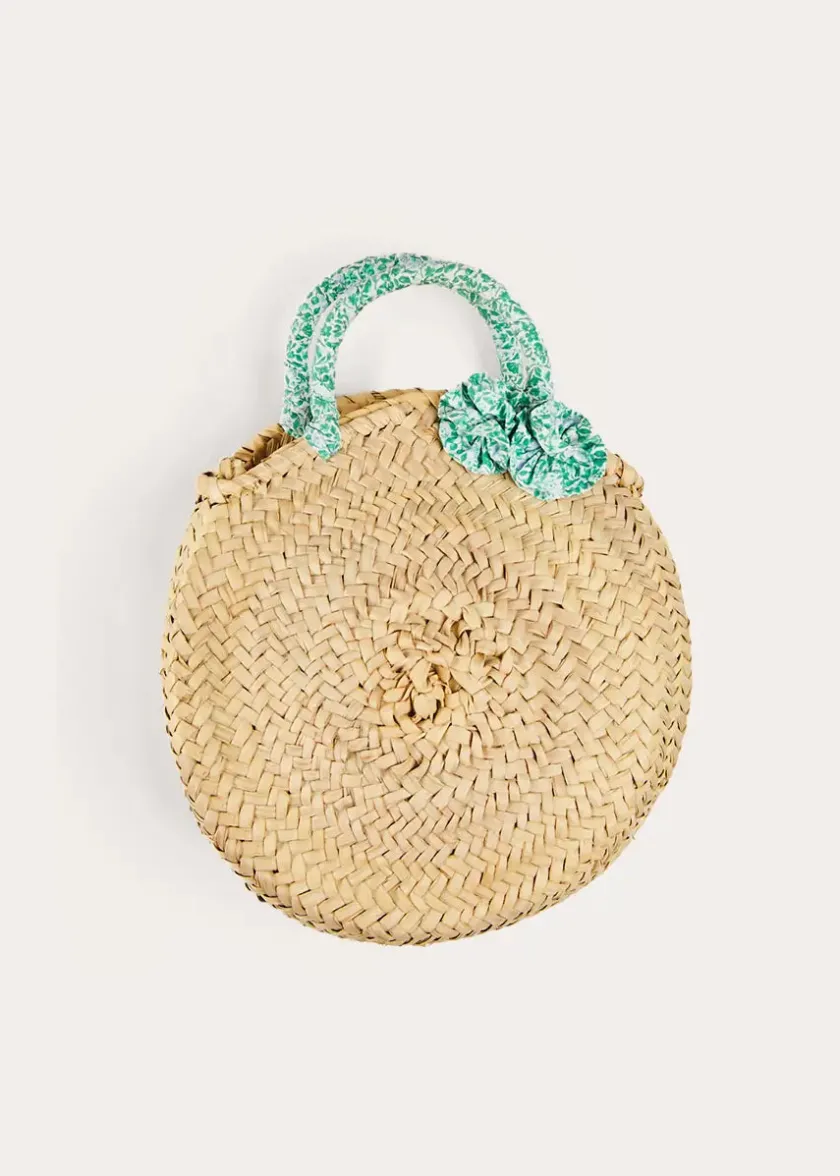 Swimwear | Swimwear | Pepa London Adelaide Floral Detail Raffia Bag in Green