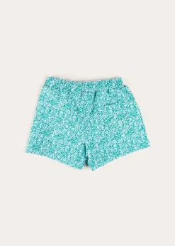 Swimwear | Swimwear | Pepa London Adelaide Floral Tie Detail Swim Shorts in Green (2-10yrs)
