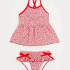 Swimwear | Swimwear | Pepa London Annie Floral Print Bow Detail Two Piece Swimsuit in Pink (12mths-6yrs)