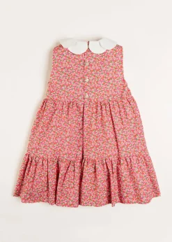 Dresses | Pepa London Annie Floral Print Scalloped Collar Sleeveless Dress in Coral (4-10yrs)