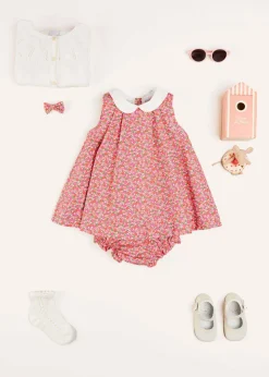 Hair Accessories | Hair Accessories | Pepa London Annie Floral Print Small Bow Clip in Pink