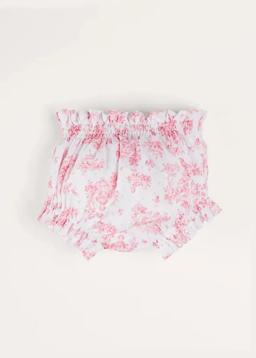 Bloomers & Shorts | Bloomers & Pants | Pepa London Audrey Toile Bow Detail Bloomers in Pink (1mth-2yrs)