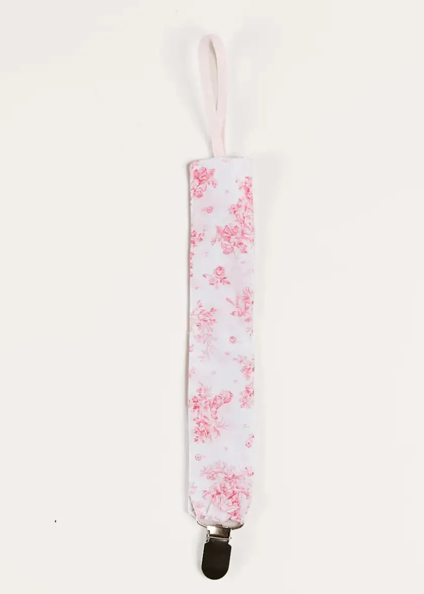 Dummies & Teethers | Dummies & Teethers | Pepa London Audrey Toile Dummy Clip in Pink