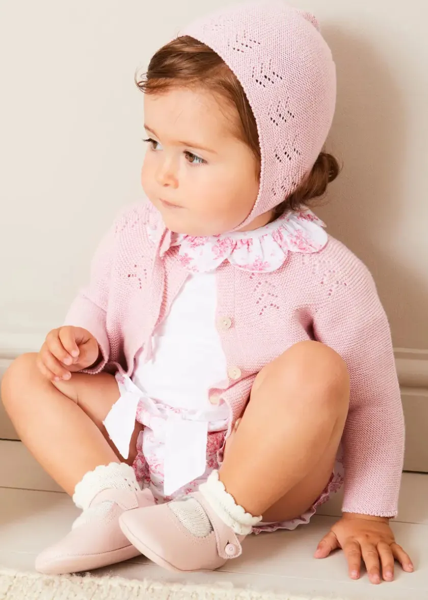 Bodysuits & Baby Grows | Pepa London Audrey Toile Scallop Collar Short Sleeve Bodysuit in Pink (1mth-2yrs)