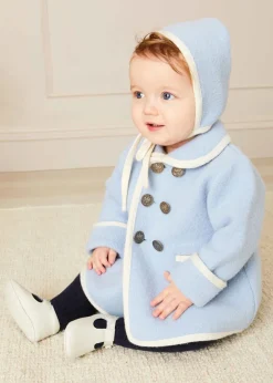 Coats & Jackets | Coats & Jackets | Pepa London Austrian Double Breasted Wool Baby Coat in Baby Blue (6mths-4yrs)