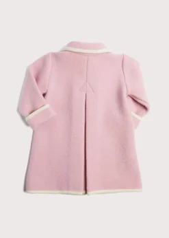 Coats & Jackets | Pepa London Austrian Double Breasted White Trim Baby Coat in Baby Pink (6mths-4yrs)