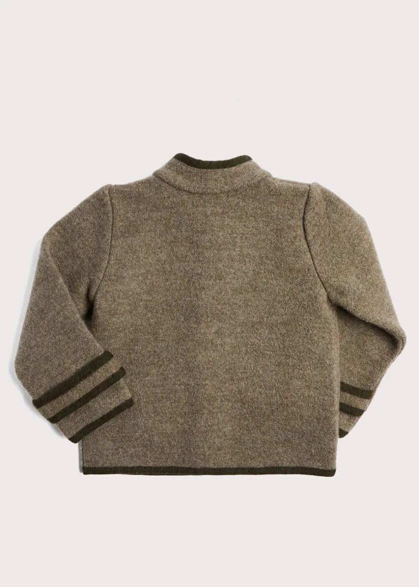 Coats & Jackets | Coats & Jackets | Pepa London Austrian Single Breasted Contrast Trim Jacket in Brown (18mths-10yrs)
