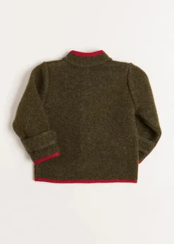 Coats & Jackets | Coats & Jackets | Pepa London Austrian Single Breasted Contrast Trim Jacket in Green (18mths-10yrs)