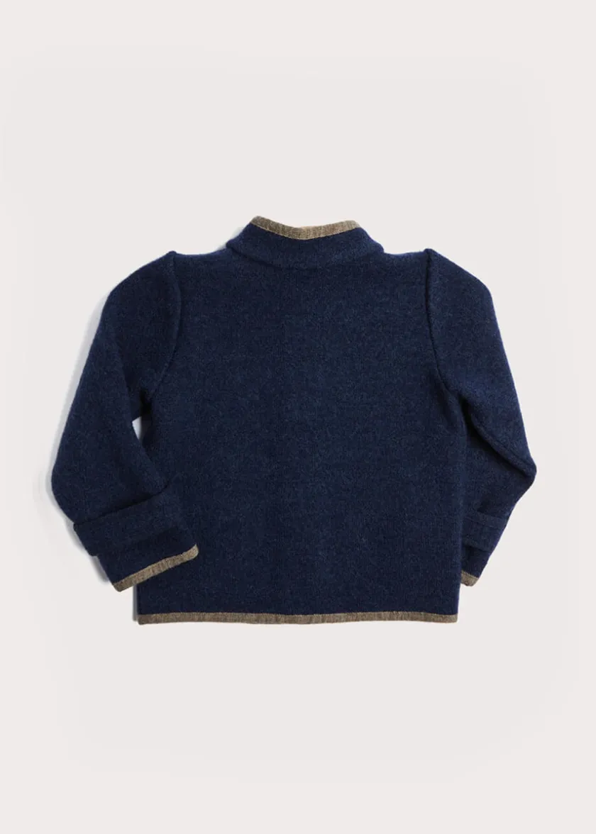 Coats & Jackets | Coats & Jackets | Pepa London Austrian Single Breasted Contrast Trim Jacket in Blue (18mths-10yrs)