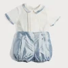 Two-piece Sets | Two-piece Sets | Pepa London Baby Boy Celebration Blue Silk Bloomers and Linen Shirt Set (12mths-4yrs)