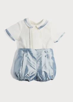 Two-piece Sets | Two-piece Sets | Pepa London Baby Boy Celebration Blue Silk Bloomers and Linen Shirt Set (12mths-4yrs)