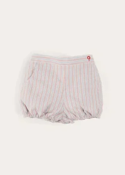 Bloomers, Shorts & Trousers | Bloomers & Pants | Pepa London Beaufort Striped Button Detail Bloomers in Red (3mths-3yrs)