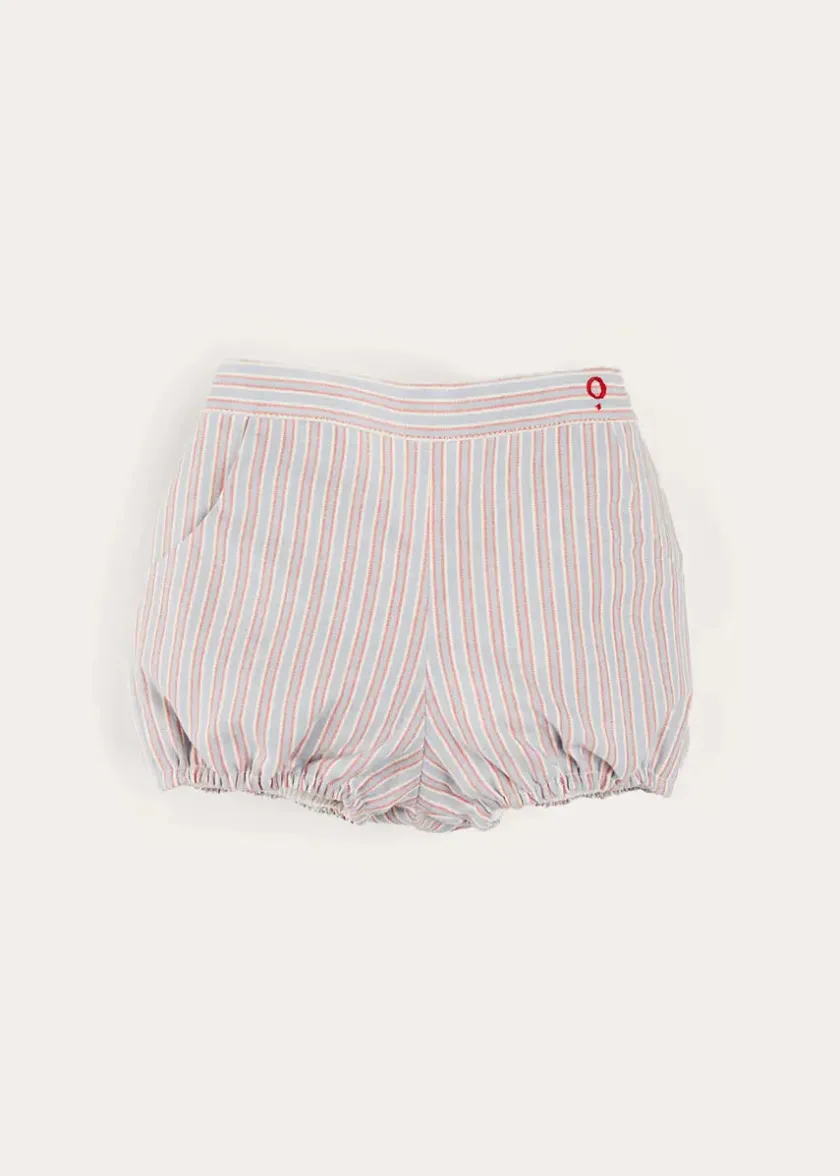 Bloomers, Shorts & Trousers | Bloomers & Pants | Pepa London Beaufort Striped Button Detail Bloomers in Red (3mths-3yrs)