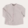 Tops & Shirts | Shirts | Pepa London Beaufort Striped Mao Collar Long Sleeve Shirt in Blue (18mths-10yrs)