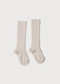 Socks | Socks & Tights | Pepa London Beige Ribbed Knee-High Socks (3mths-10yrs)