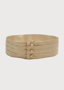 Belts & Braces | Pepa London Beige Silk Pageboy Cummerbund