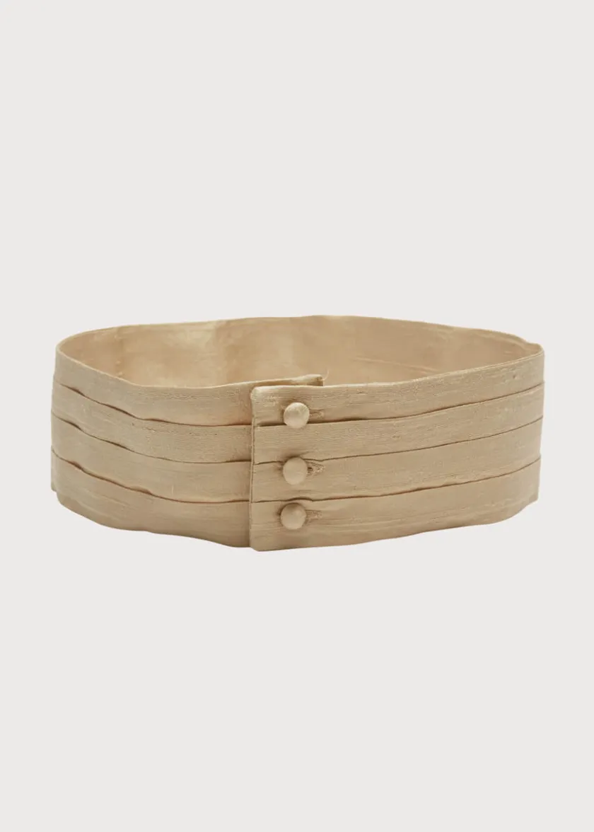 Belts & Braces | Pepa London Beige Silk Pageboy Cummerbund