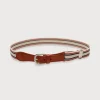 Belts & Braces | Pepa London Beige Striped Belt