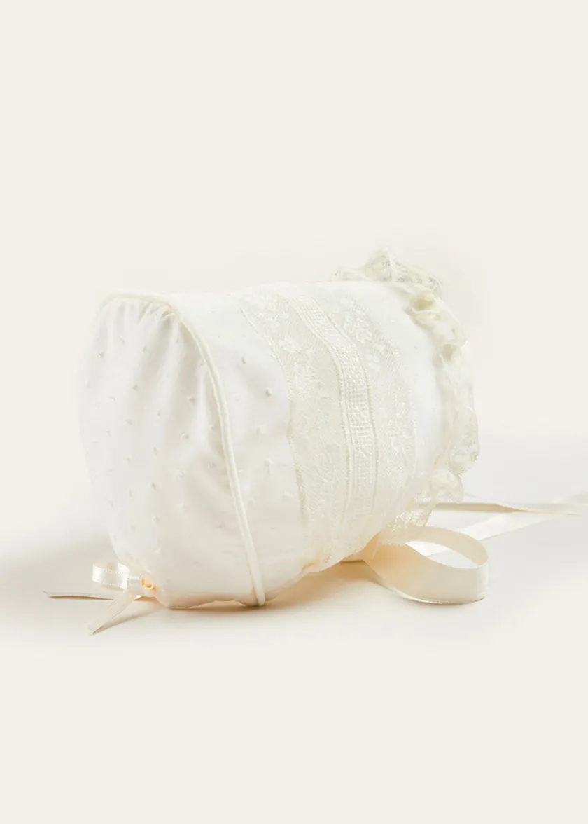 Dresses | Baby Gowns | Pepa London Bespoke Traditional Christening Gown with Front Satin Sash and Bonnet