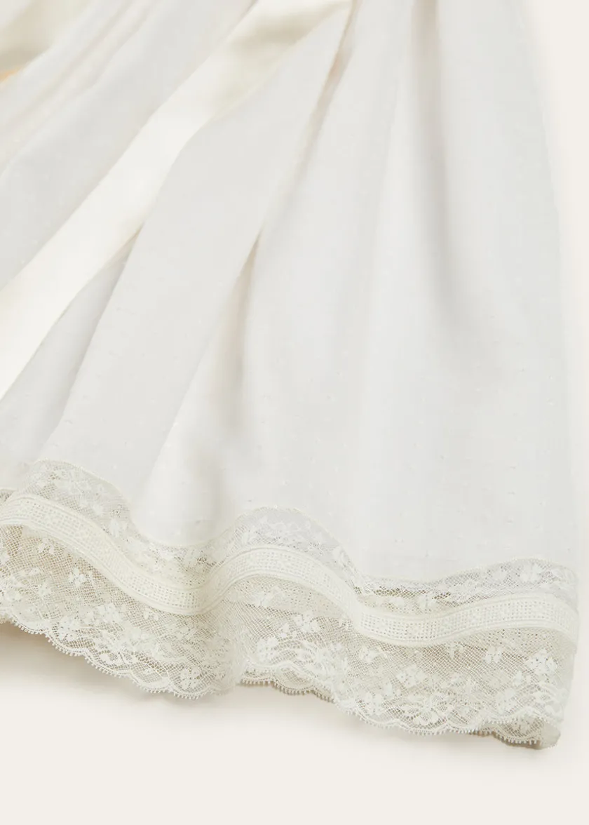 Dresses | Baby Gowns | Pepa London Bespoke Traditional Christening Gown with Front Satin Sash and Bonnet