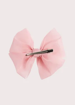 Hair Accessories | Hair Accessories | Pepa London Big Bow Tulle Clip in Dusty Pink