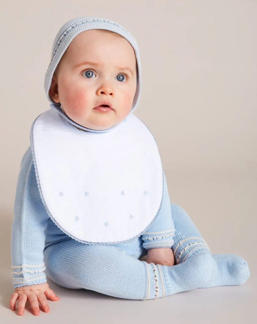 Bibs | Bibs | Pepa London Blue Dotted Cotton Bib