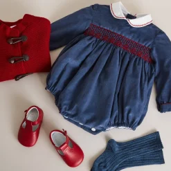 Dungarees & Rompers | Pepa London Blue Hand Smocked Corduroy Romper