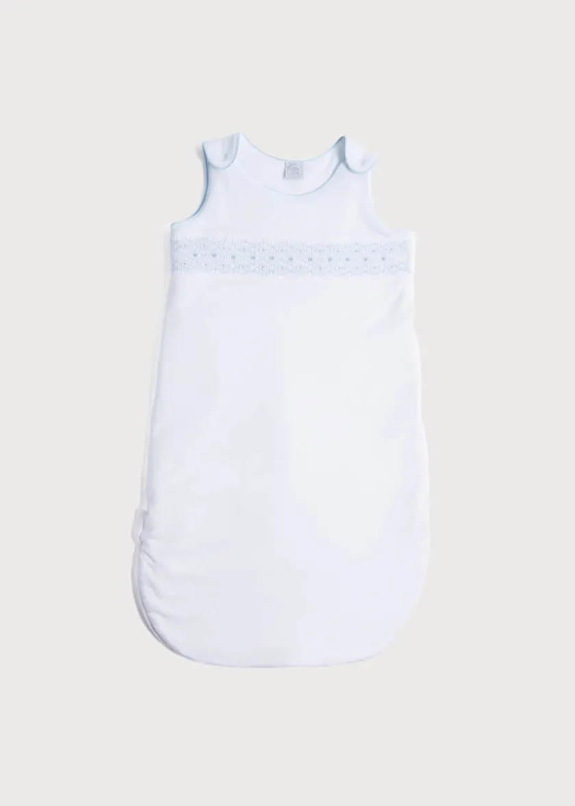 Nightwear | Nightwear | Pepa London Blue Hand Smocked Sleeping Bag (3-18mths)