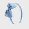 Hair Accessories | Gifting | Pepa London Blue Linen Big Bow Hairband