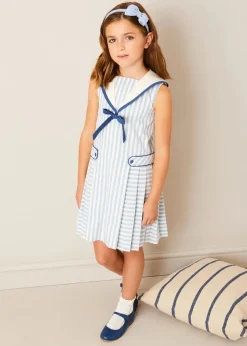 Hair Accessories | Gifting | Pepa London Blue Linen Big Bow Hairband