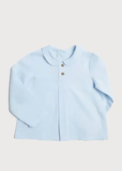 Shirts | Pepa London Blue Peter Pan Collar Shirt With Front Pleat (12mths-3yrs)