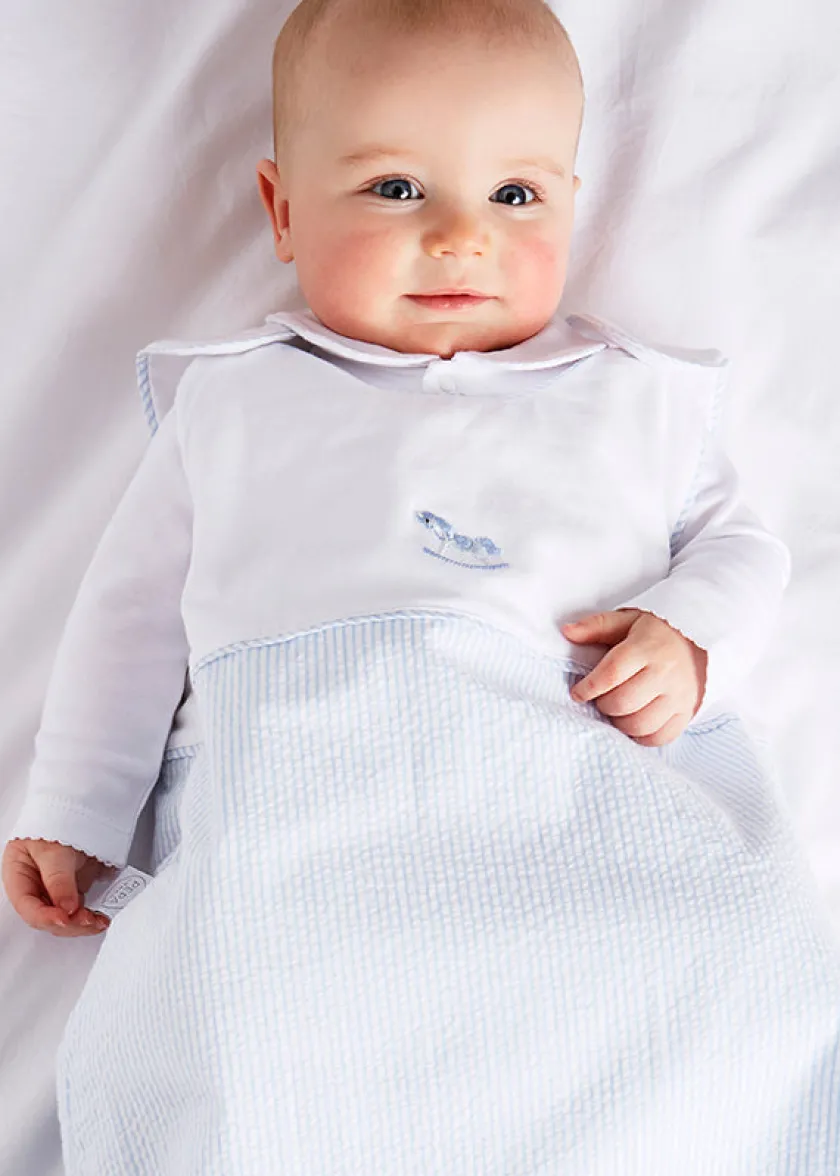 Towels, Blankets & Sleeping Bags | Towels, Blankets & Sleepwear | Pepa London Blue Sleeping Bag with Rocking Horse Detail