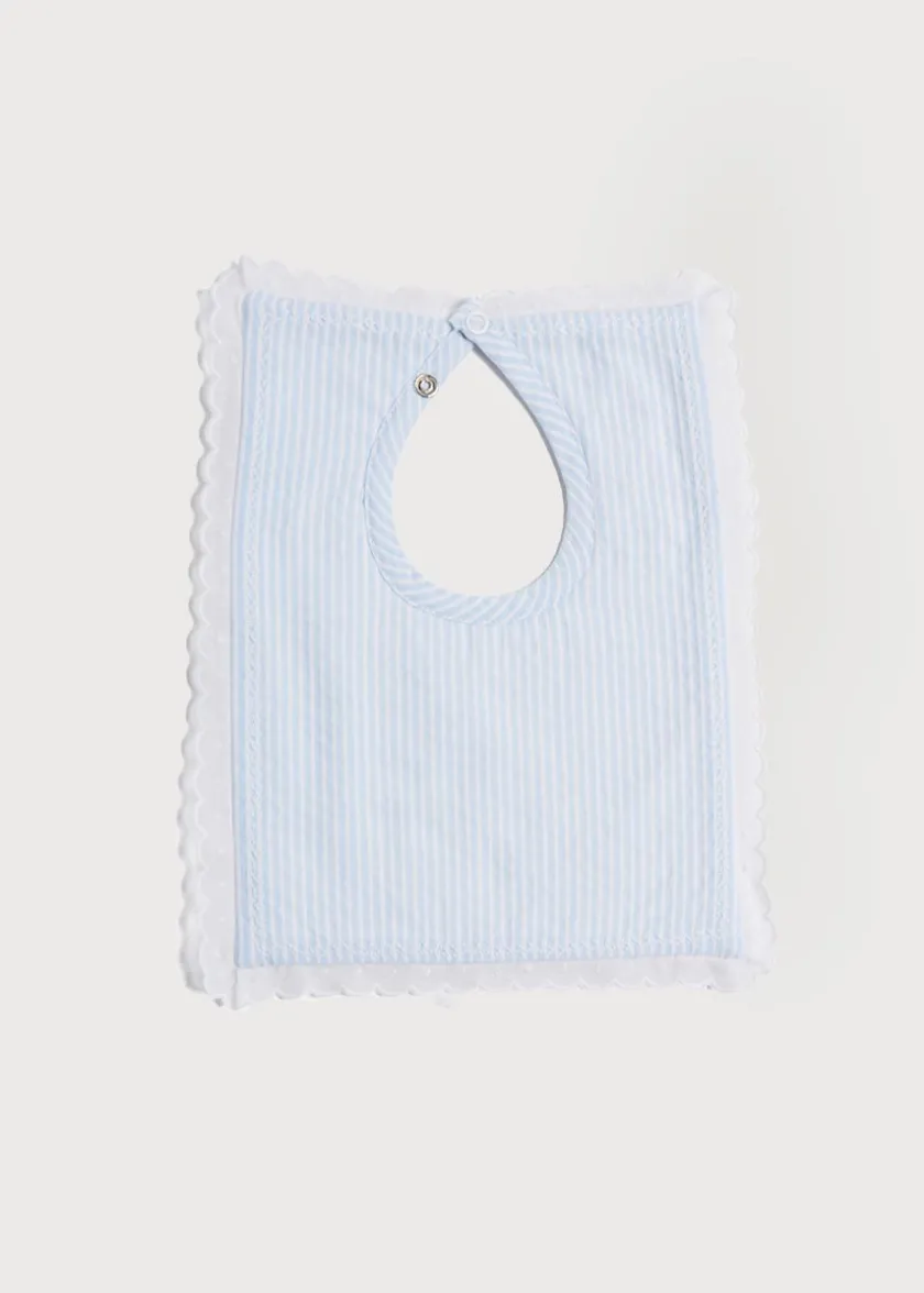 Bibs | Bibs | Pepa London Blue Striped Cotton Bib