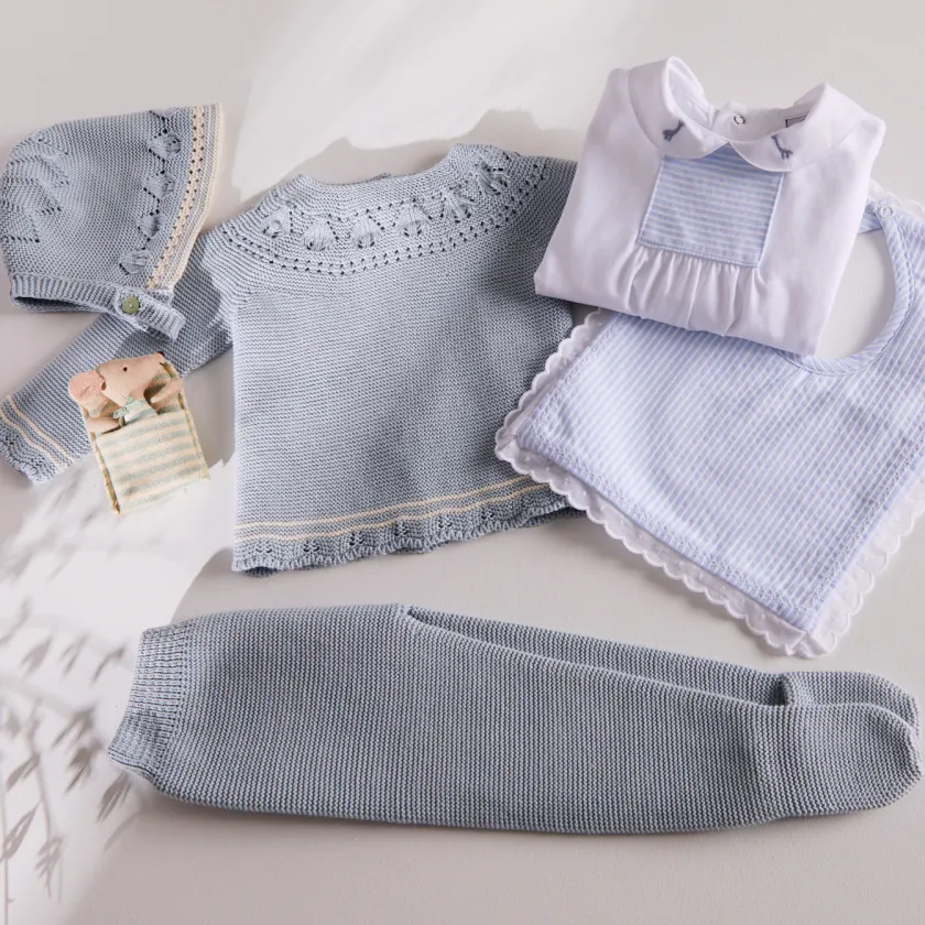 Bibs | Bibs | Pepa London Blue Striped Cotton Bib