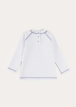 Swimwear | Swimwear | Pepa London Boat Motif Long Sleeve Rashguard in Blue (2-6yrs)