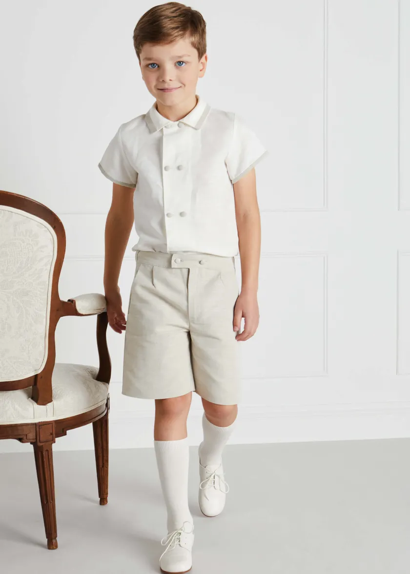 Shorts & Trousers | Shorts & Trousers | Pepa London Boys Celebration Shorts Beige (4-10yrs)
