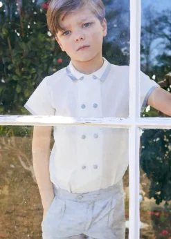 Shorts & Trousers | Shorts & Trousers | Pepa London Boys Celebration Shorts Blue silk (4-10yrs)