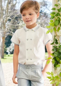Shorts & Trousers | Shorts & Trousers | Pepa London Boys Celebration Shorts Blue silk (4-10yrs)