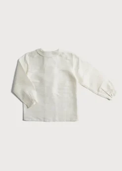 Tops & Shirts | Tops & Shirts | Pepa London Boy's white double-breasted Peter Pan collar silk shirt (12mths-10yrs)