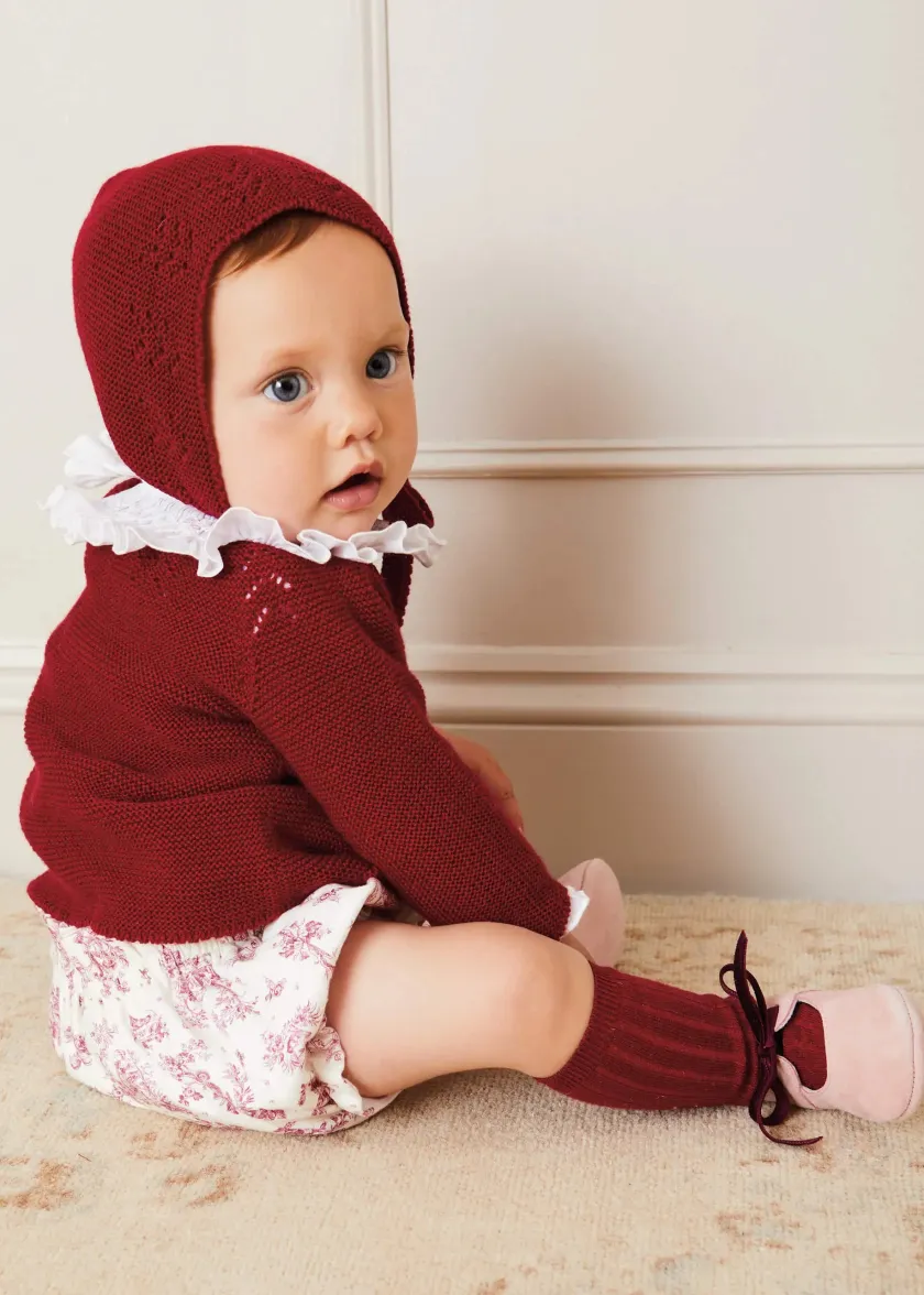 Socks | Socks & Tights | Pepa London Burgundy Ribbed Knee-High Socks (0mths-10yrs)