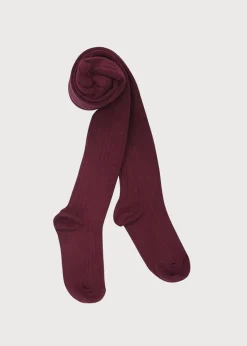 Socks & Tights | Socks & Tights | Pepa London Burgundy Ribbed Tights (0mths-10yrs)