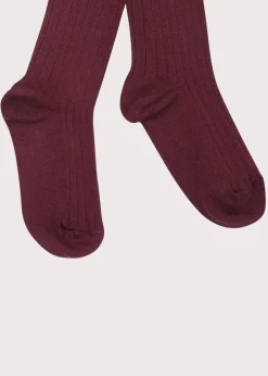 Socks & Tights | Socks & Tights | Pepa London Burgundy Ribbed Tights (0mths-10yrs)