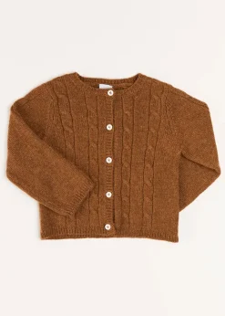 Knitwear & Cardigans | Knitwear & Cardigans | Pepa London Cable Cardigan in Brown (6mths-3yrs)