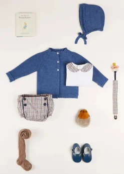 Knitwear & Cardigans | Knitwear & Cardigans | Pepa London Cable Detail Cardigan In French Blue (6mths-3yrs)