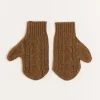 Knitwear & Cardigans | Hair Accessories | Pepa London Cable Detail Knitted Mittens in Brown (S-L)