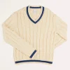 Knitwear & Cardigans | Knitwear & Cardigans | Pepa London Cable Knit V-Neck Jumper in Cream (4-10yrs)
